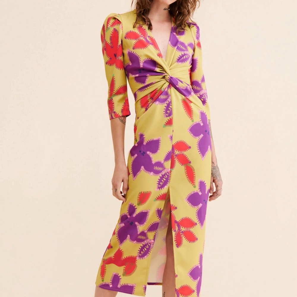 Free People BNWT Laagam Lea midi dress size Large - Picture 2 of 16